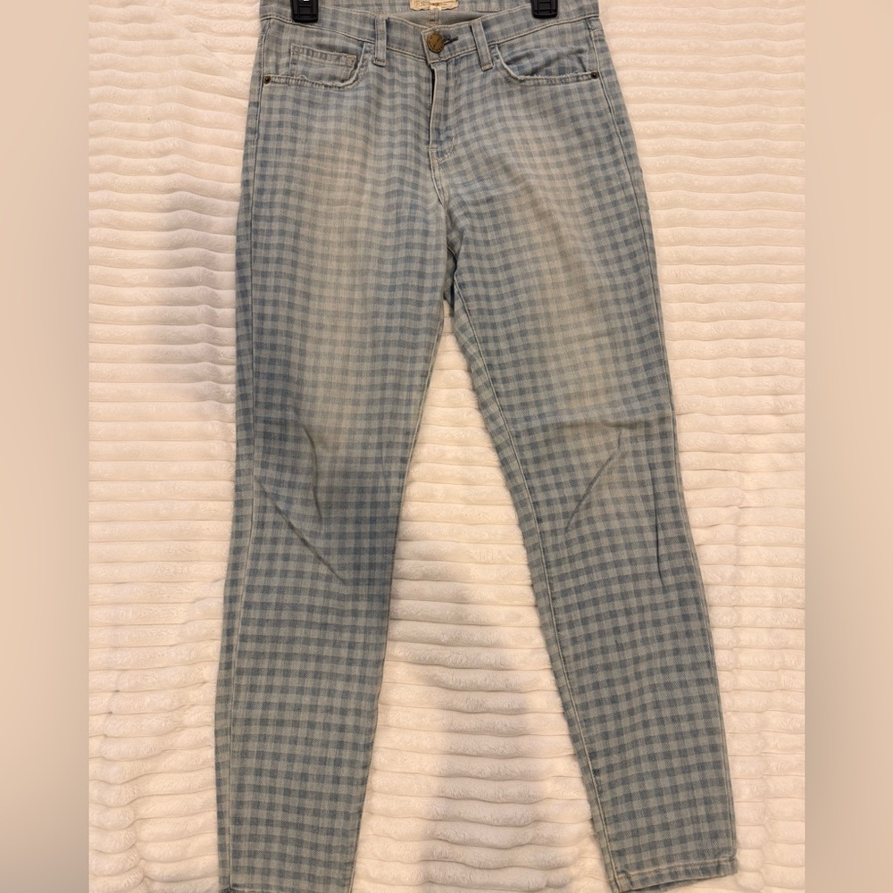 Zara Blue Checkered Women Jeans